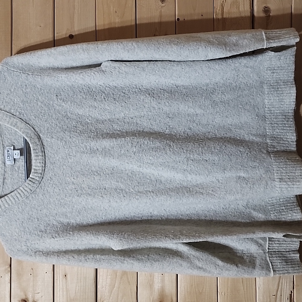 Womens J.Crew Crew Neck Sweater Size Medium Heather color Wool Blend